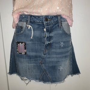 American Eagle patchwork jean skirt